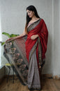 New Bagru Hand Block Printed Maheshwari Silk Saree