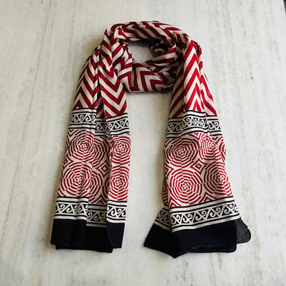Pure Hand Block Printed Cotton Stole (2 m × 22 in)