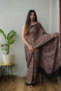 Pure Ajrakh Print Modal Silk Saree (Vegetable-Dyed) + Printed Blouse