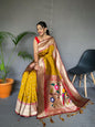 Pure Paithani Soft Silk Saree with Rich Woven Pallu & Tassels