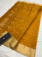 Chanderi Jhad Palla Katan Silk Saree with Ghana Golden Zari Buti