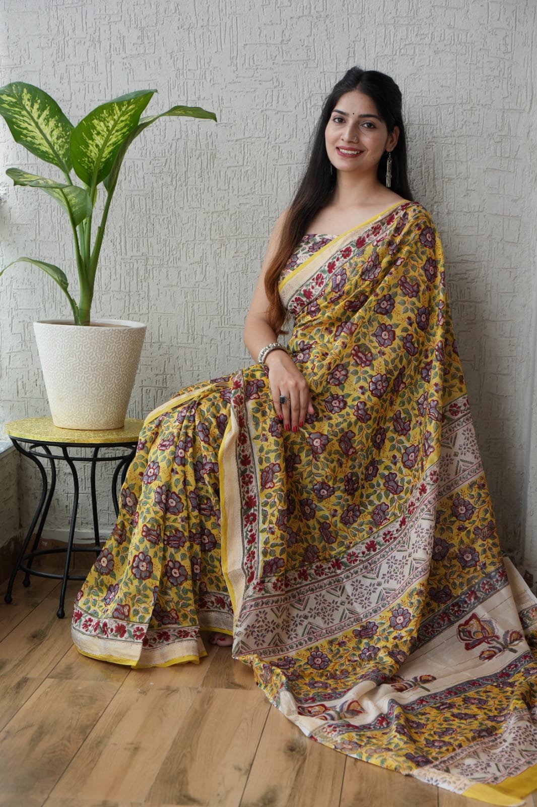 Exclusive Maheshwari Silk Saree | Hand Block & Traditional Bagru Prints