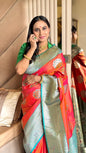 Soft & Elegant Banarasi Silk Saree with Rich Pallu & Contrast Border