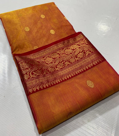Royal Rajwadi Minakari Buti Katan Silk Chanderi Saree