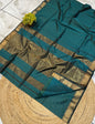 Exclusive Pure Handwoven Maheshwari Silk Saree with Golden Jari Chek Motifs