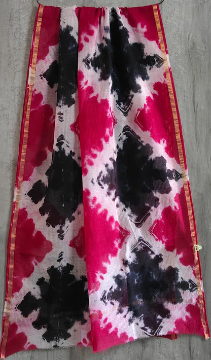 Kota Doriya Hand Block Printed Saree with Blouse (Natural Dye)