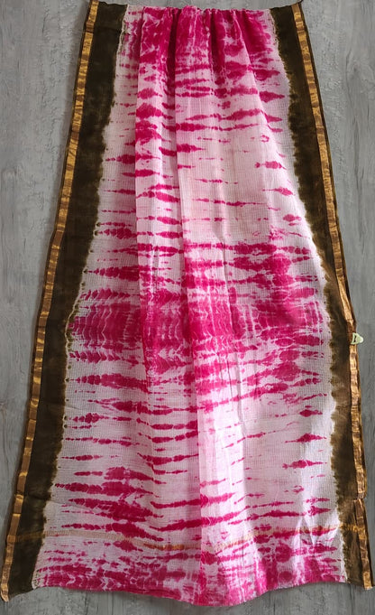 Kota Doriya Hand Block Printed Saree with Blouse (Natural Dye)
