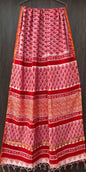 Hand Block Printed Bagru Pure Chanderi Saree with Blouse Piece