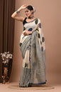 Hand Block Printed Bagru Pure Chanderi Saree with Blouse Piece