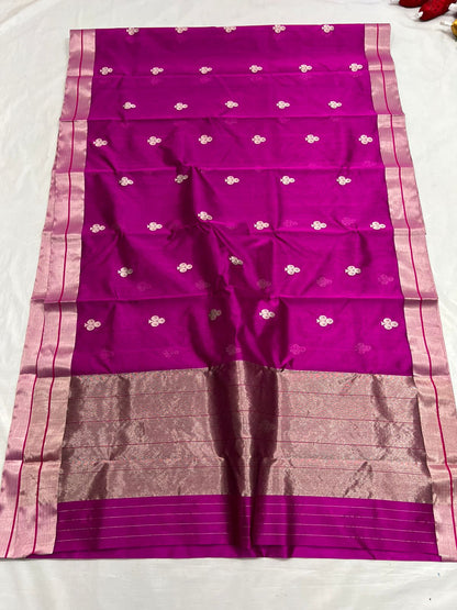 Soft Pattu Silk Saree with Eknaliya Meenakari Booti