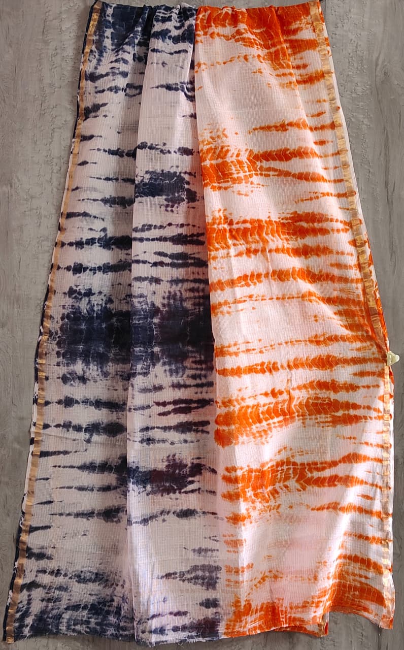 Kota Doriya Hand Block Printed Saree with Blouse (Natural Dye)