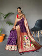 Pure Paithani Soft Silk Saree with Rich Woven Pallu & Tassels