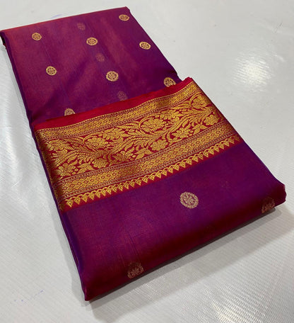 Royal Rajwadi Minakari Buti Katan Silk Chanderi Saree