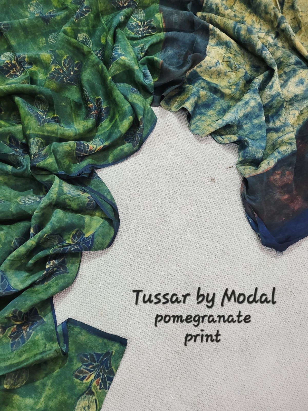 Premium Tussar by Modal Silk Saree with Vanaspati Pomegranate Print