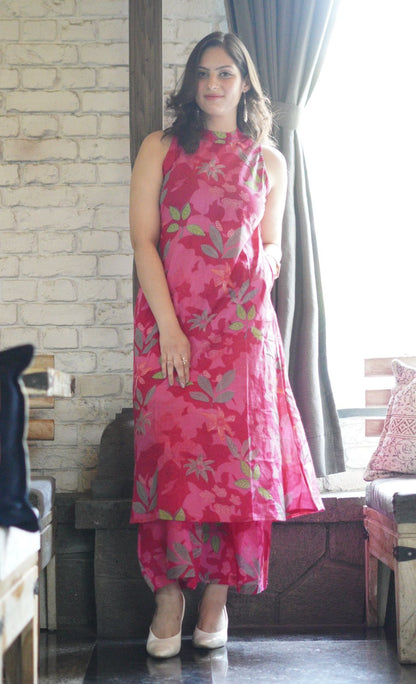 Beautiful Aline Cotton Kurta Set | Cotton Palazzo & Mega Sleeves