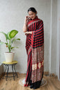 Pure Ajrakh Print Modal Silk Saree (Vegetable-Dyed) + Printed Blouse