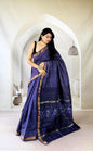 Traditional Hand Block Printed Maheshwari Silk Saree with Zari