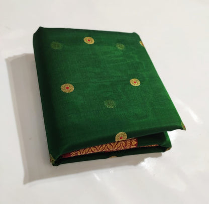 Nakshi Border Katan Silk Saree with Taraz Palla