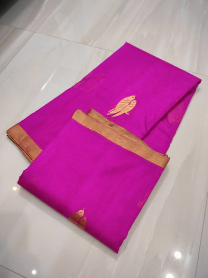 Piping Border Katan Organza Silk Saree