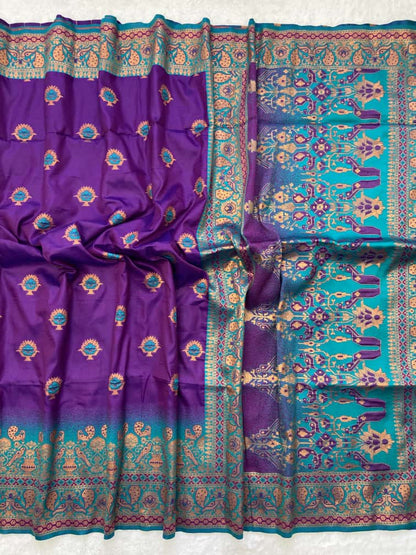 Premium Soft Paithani Silk Saree with Weaving Zari & Tassels