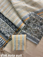 Premium Pure Full Kota Doria Suit | Hand Block Printed Silk Cotton Set