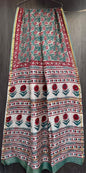 Hand Block Printed Bagru Pure Chanderi Saree with Blouse Piece