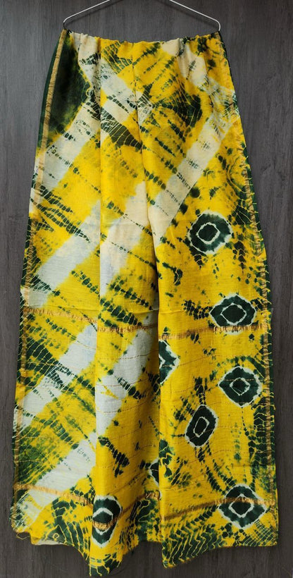 Hand Block Printed Bagru Pure Chanderi Saree with Blouse Piece